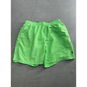 Polo Ralph Lauren Swim Trunks Neon Green Blue Pony Logo Men's size Medium